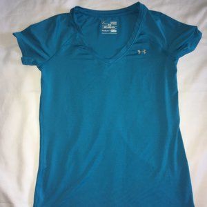 Womens Under Armour Heat Gear XS Fitted Teal Blue